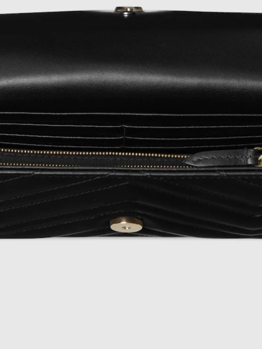 ✨ Superb Condition Gucci Black GG Marmont Wallet On A Chain with Gold Hardware ✨ - Picture 4 of 10